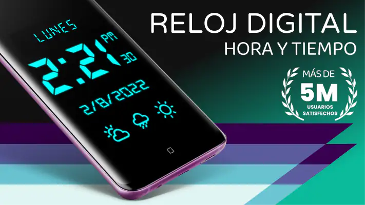 Reloj digital y clima screenshot 1