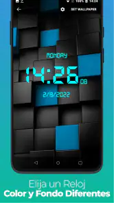 Reloj digital y clima screenshot