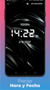 Reloj digital y clima screenshot