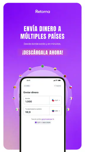 Retorna: envía dinero seguro screenshot 1