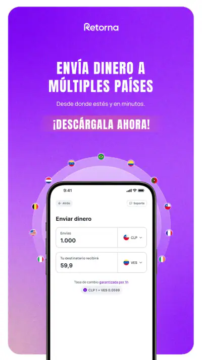 Retorna: envía dinero seguro screenshot 1