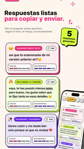 Rizr: Respuestas para Ligar screenshot 1