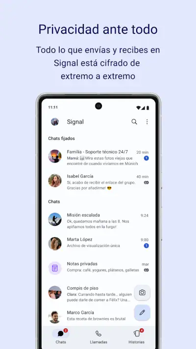 Signal - Mensajería privada screenshot 1
