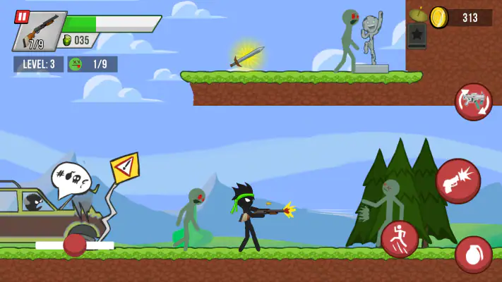 Stick vs Zombies: Plataformas screenshot 1