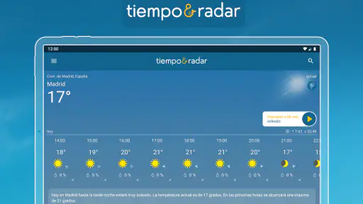 Tiempo & Radar: alarma lluvia screenshot