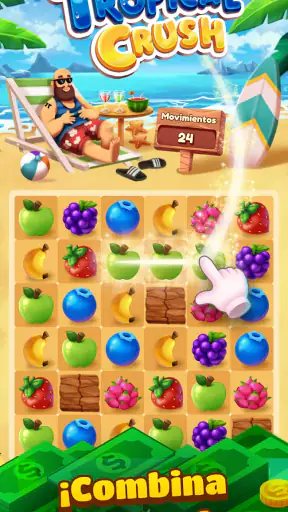 Tropical Crush: Dinero Real screenshot 1