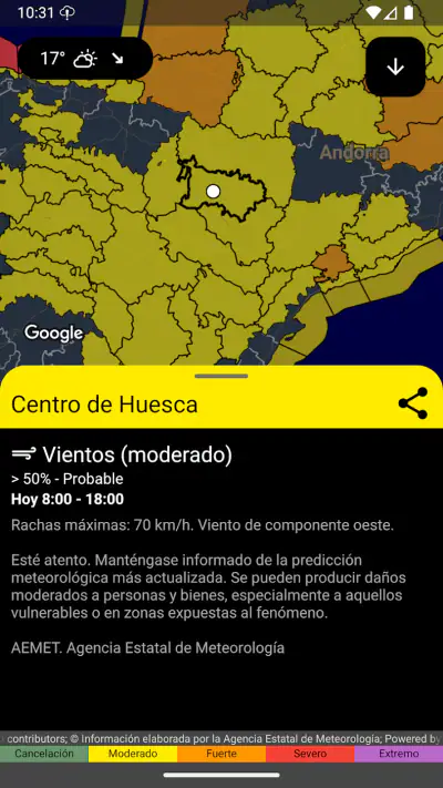 UnWX (Avisos Meteorológicos) screenshot 1