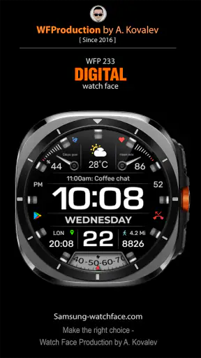 WFP 233 Digital watch face screenshot 1