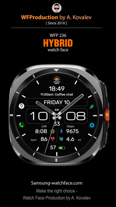 WFP 236 Hybrid watch face screenshot 1