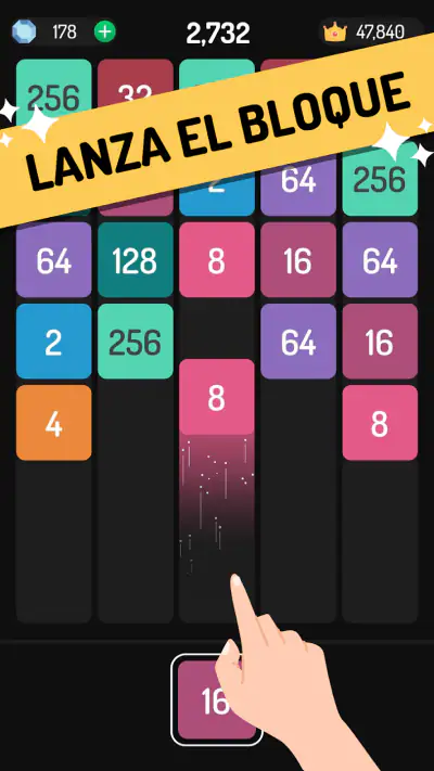 X2 Blocks 2048 Lanza y Fusiona screenshot 1