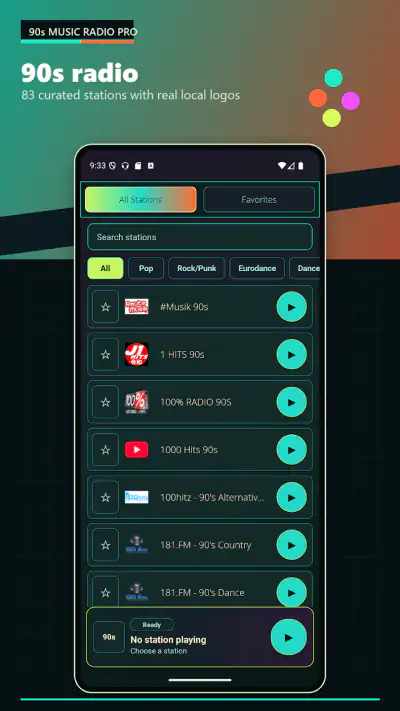 90 music radio Pro screenshot 1