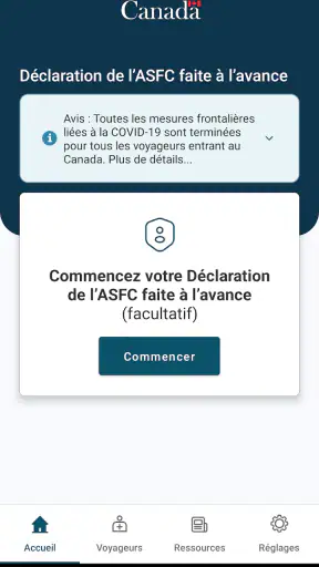 ArriveCAN screenshot 1