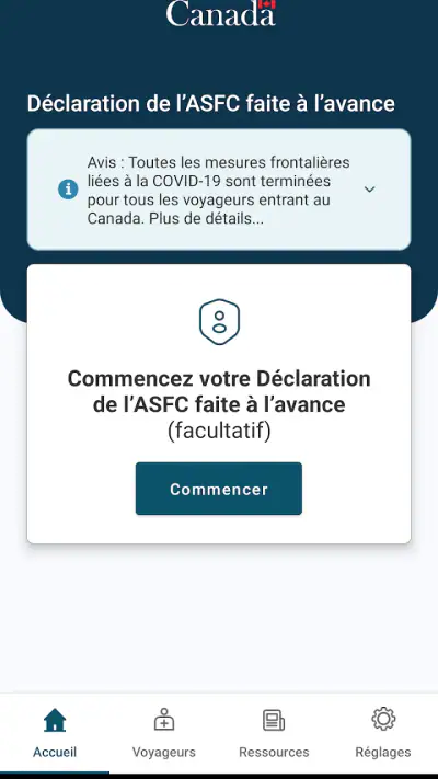 ArriveCAN screenshot 1
