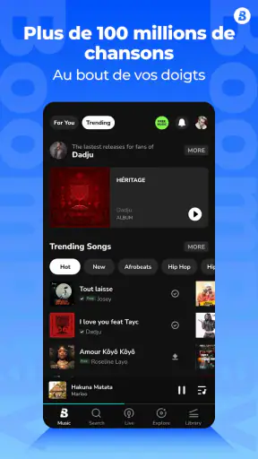 Boomplay: Musique et podcasts screenshot 1