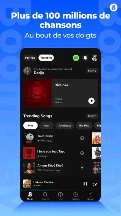 Boomplay: Musique et podcasts screenshot 1