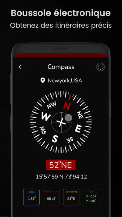 Boussole : Digital Compass App screenshot 1