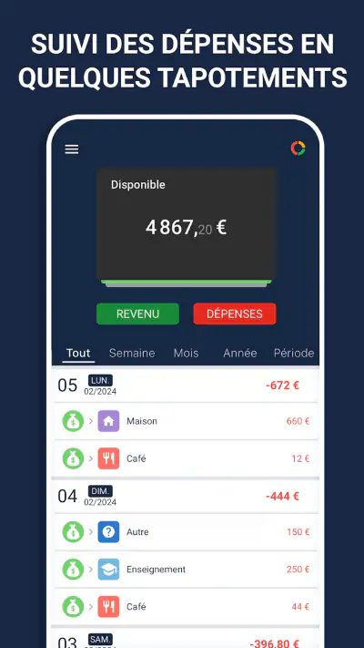 Budget et suivi de dépenses screenshot 1