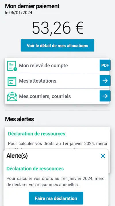 Caf - Mon Compte screenshot 1
