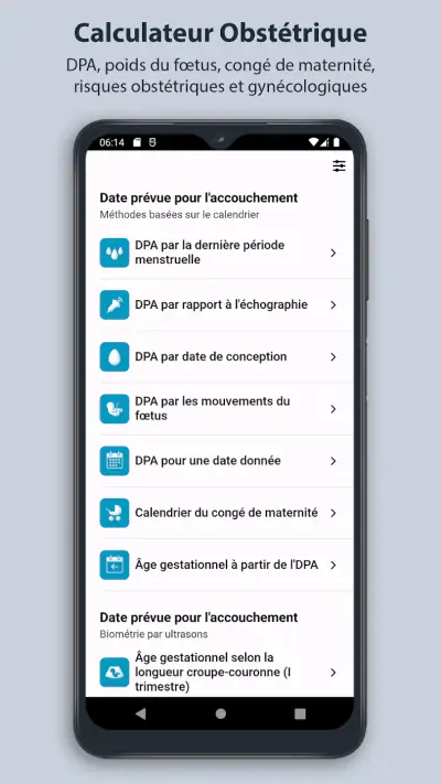 Calculateur Obstétrique screenshot 1