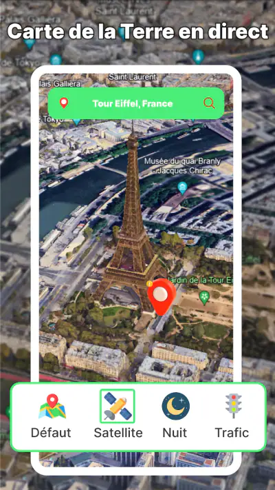 Carte de la Terre satellite screenshot 1