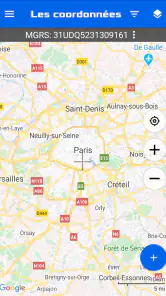 Carte des coordonnées GPS screenshot