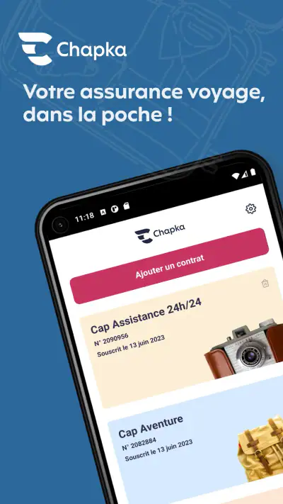 Chapka, assurance voyage screenshot 1