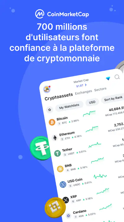CoinMarketCap: Crypto Monnaie screenshot 1