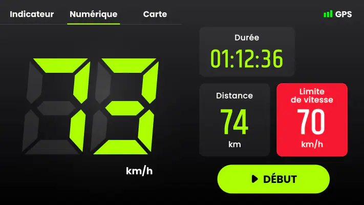 Compteur de Vitesse GPS - km/h screenshot 1