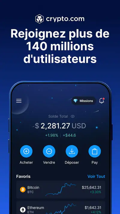 Crypto.com - Achat de BTC, CRO screenshot 1