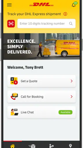 DHL Express Mobile screenshot 1
