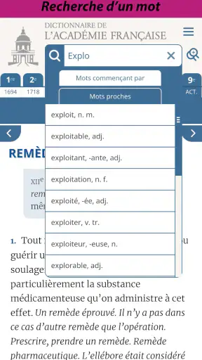 Dictionnaire de l’Académie screenshot 1