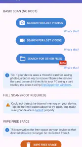 DiskDigger photo/file recovery screenshot