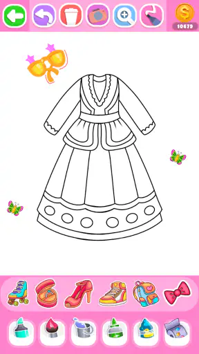 Dress Coloring Game Glitter screenshot 1
