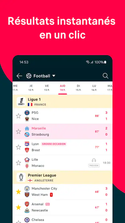 Flashscore: Résultats & Actu screenshot 1