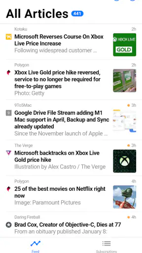 Fluent Reader Lite - RSS Clien screenshot 1