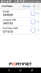 FortiToken Mobile screenshot