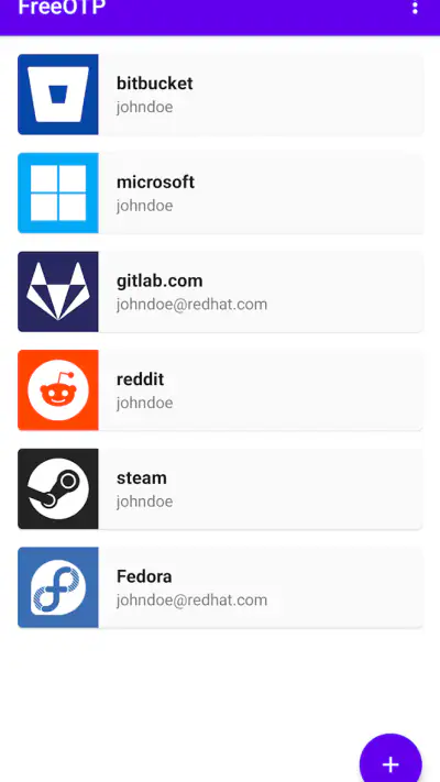 FreeOTP Authenticator screenshot 1
