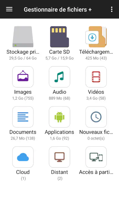 Gestionnaire de fichiers screenshot 1