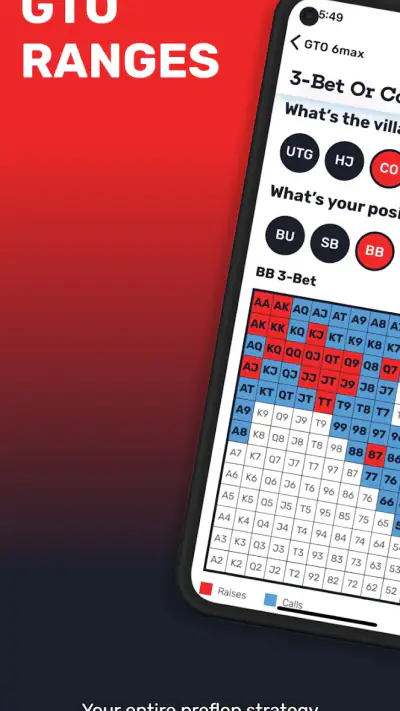 GTO Poker Ranges By Red Chip screenshot 1