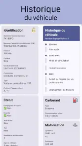 Immatriculation du véhicule screenshot