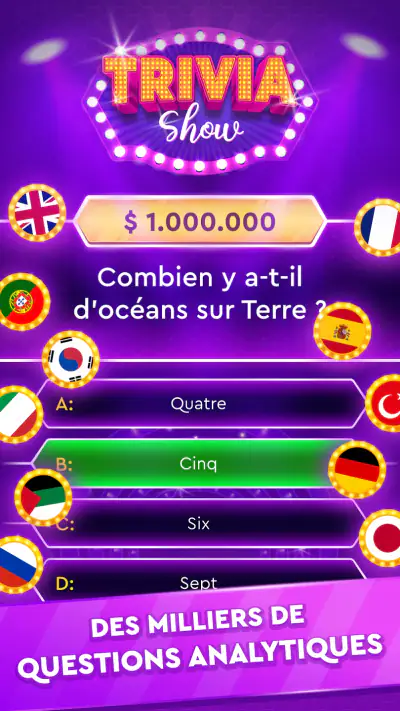 Jeu Trivia: Quiz Millionnaire screenshot 1