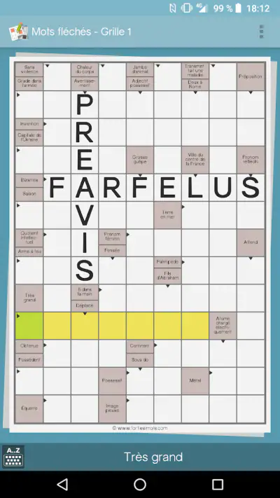 Jeux de grille (mots fléchés & screenshot 1