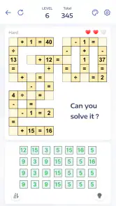Jeux de maths - Crossmath screenshot