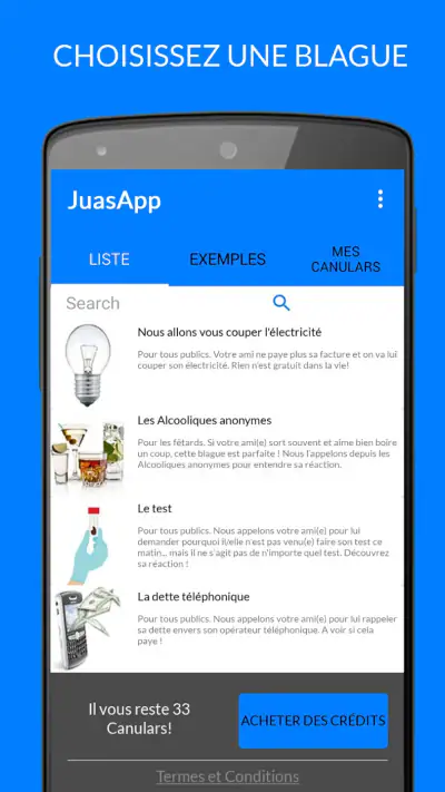 JuasApp-Canulars Téléphoniques screenshot 1