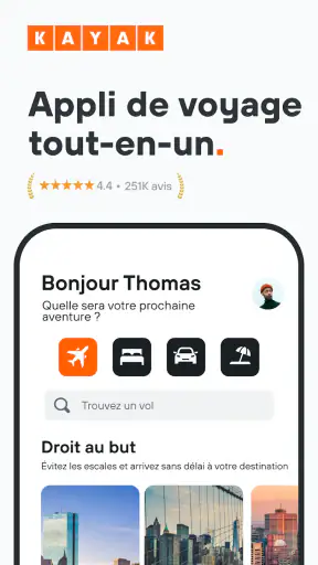 KAYAK : Vols, Hôtels, Voitures screenshot 1