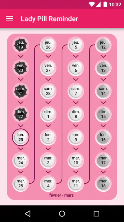 Lady Pill Reminder screenshot 1