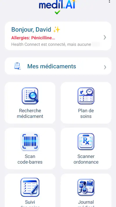 Medil AI : Guide Médicaments screenshot 1