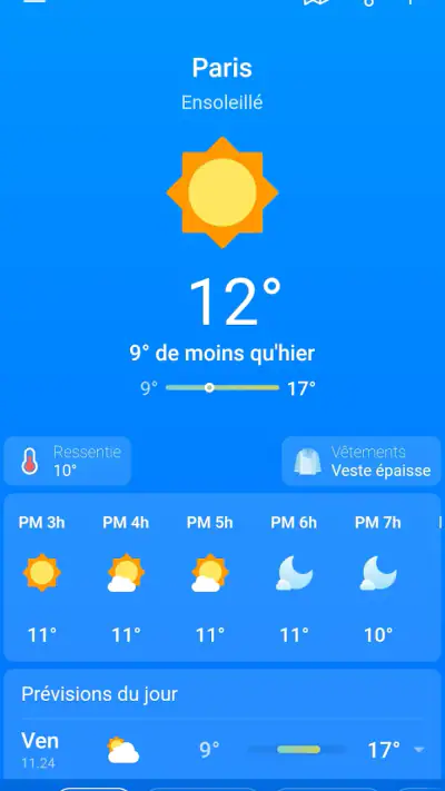 Météo, Prévisions: Weather Sky screenshot 1