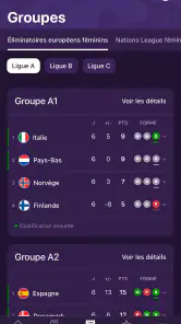 Nations League et EURO féminin screenshot