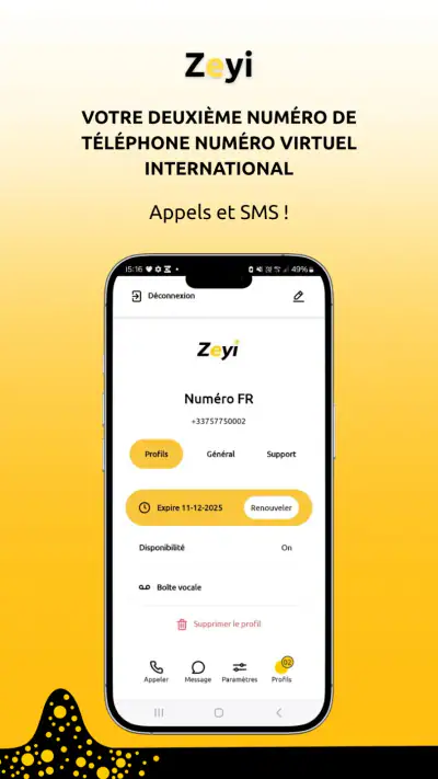 Numéros virtuels & Appels Sms screenshot 1